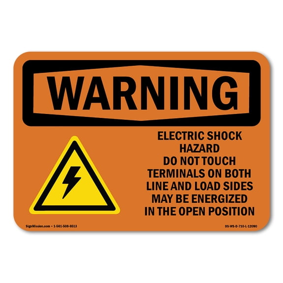 OSHA WARNING Sign - Electric Shock Hazard Do Not With Symbol | Aluminum Sign | Protect Your Business, Work Site, Warehouse & Shop Area | Made in the USA