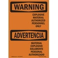 thumbnail image 1 of OSHA WARNING Sign - Explosive Material Bilingual | Aluminum Sign | Protect Your Business, Construction Site, Warehouse & Shop Area | Made in the USA, 1 of 6