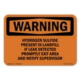 thumbnail image 1 of SignMission OS-WS-A-1014-L-12194 10 x 14 in. OSHA Warning Sign - Hydrogen Sulfide Present in Landfill, 1 of 6