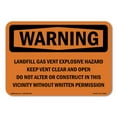 thumbnail image 1 of SignMission OS-WS-A-1014-L-12228 10 x 14 in. OSHA Warning Sign - Landfill Gas Vent Explosive Hazard Keep, 1 of 6