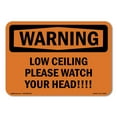 thumbnail image 1 of OSHA WARNING Sign - Low Ceiling Please Watch Your Head! | Aluminum Sign | Protect Your Business, Construction Site, Warehouse & Shop Area | Made in the USA, 1 of 6
