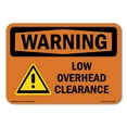 thumbnail image 1 of OSHA WARNING Sign - Low Overhead Clearance With Symbol | Aluminum Sign | Protect Your Business, Construction Site, Warehouse & Shop Area | Made in the USA, 1 of 6