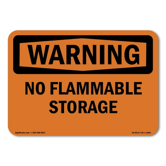 OSHA WARNING Sign - No Flammable Storage | Aluminum Sign | Protect Your Business, Construction Site, Warehouse & Shop Area | Made in the USA