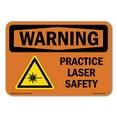 thumbnail image 1 of OSHA WARNING Sign - Practice Laser Safety | Aluminum Sign | Protect Your Business, Construction Site, Warehouse & Shop Area | Made in the USA, 1 of 6