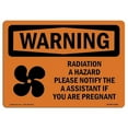 thumbnail image 1 of OSHA WARNING Sign - Radiation Hazard Please Notify With Symbol | Aluminum Sign | Protect Your Business, Work Site, Warehouse & Shop Area | Made in the USA, 1 of 6