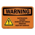 thumbnail image 1 of SignMission OS-WS-A-1014-L-12840 10 x 14 in. OSHA Warning Sign - Suffocation Hazard with Symbol, 1 of 6