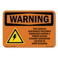 thumbnail image 1 of SignMission OS-WS-A-1014-L-12430 10 x 14 in. OSHA Warning Sign - This Service Disconnect Becomes with Symbol, 1 of 6