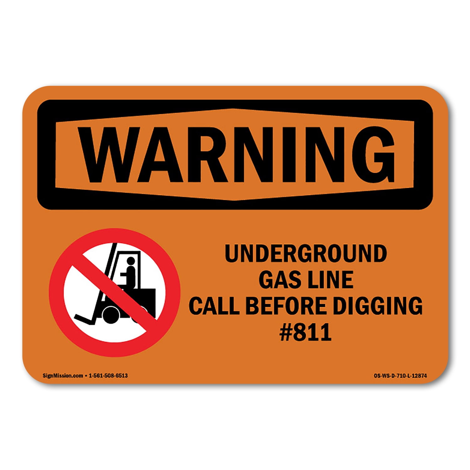 SignMission OS-WS-A-1014-L-12874 10 x 14 in. OSHA Warning Sign ...