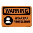 thumbnail image 1 of OSHA WARNING Sign - Wear Ear Protection | Aluminum Sign | Protect Your Business, Construction Site, Warehouse & Shop Area | Made in the USA, 1 of 6