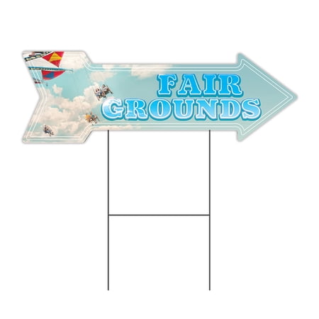 SignMission C-ARROW10-DS-999879 10 x 30 in. Corrugated Plastic Double Sided Arrow Sign - Fair Grounds