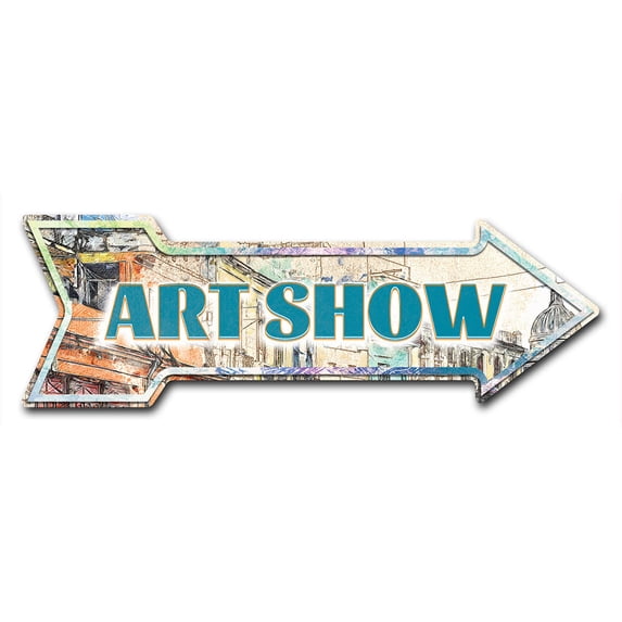 SignMission 10 x 30 in. Indoor & Outdoor Decor Direction Sticker Vinyl Wall Decals - Art Show - 24 in.
