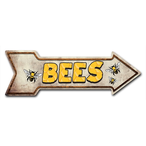 SignMission 10 x 30 in. Indoor & Outdoor Decor Direction Sticker Vinyl Wall Decals - Bees - 24 in.