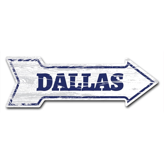 SignMission 10 x 30 in. Indoor & Outdoor Decor Direction Sticker Vinyl Wall Decals - Dallas - 24 in.