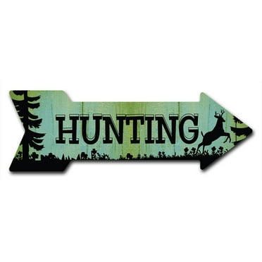 SignMission 10 x 30 in. Indoor & Outdoor Decor Direction Sticker Vinyl Wall Decals - Hunting - 24 in.
