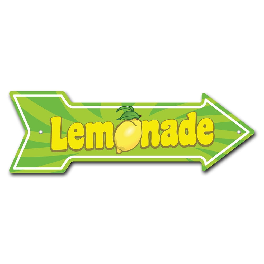 SignMission 10 x 30 in. Indoor & Outdoor Decor Direction Sticker Vinyl Wall Decals - Lemonade - 24 in.