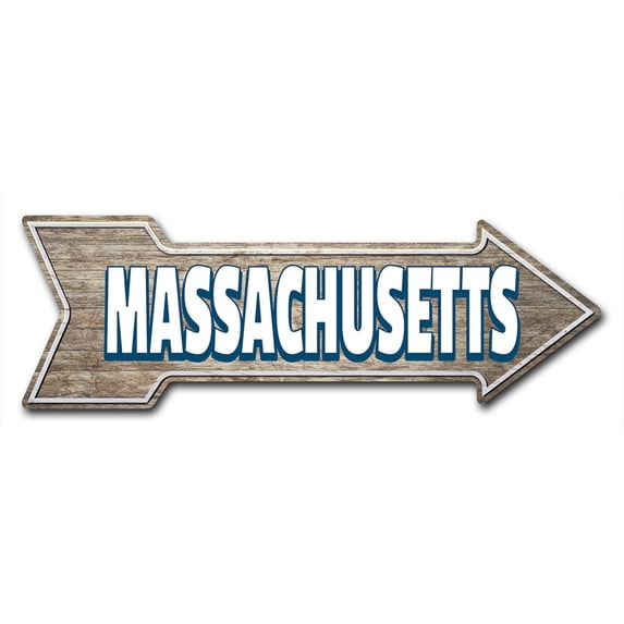 SignMission 10 x 30 in. Indoor & Outdoor Decor Direction Sticker Vinyl Wall Decals - Massachusetts - 24 in.