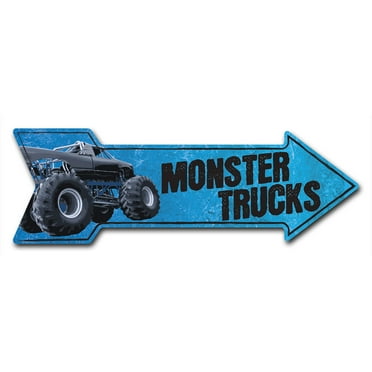 SignMission 10 x 30 in. Indoor & Outdoor Decor Direction Sticker Vinyl Wall Decals - Monster Trucks - 24 in.