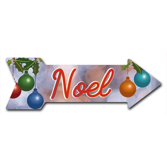 SignMission 10 x 30 in. Indoor & Outdoor Decor Direction Sticker Vinyl Wall Decals - Noel - 24 in.