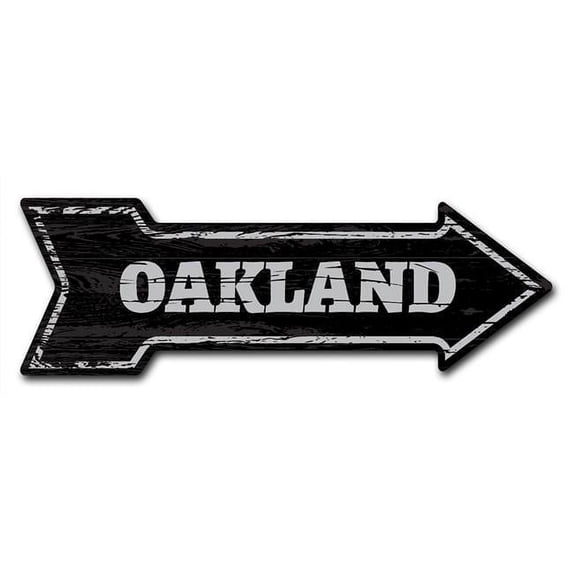 SignMission 10 x 30 in. Indoor & Outdoor Decor Direction Sticker Vinyl Wall Decals - Oakland - 24 in.