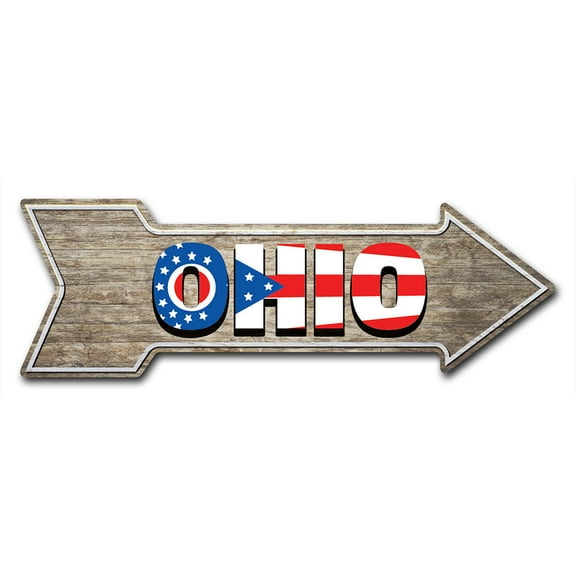 SignMission 10 x 30 in. Indoor & Outdoor Decor Direction Sticker Vinyl Wall Decals - Ohio - 24 in.