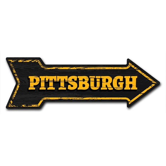 SignMission 10 x 30 in. Indoor & Outdoor Decor Direction Sticker Vinyl Wall Decals - Pitsburgh - 24 in.
