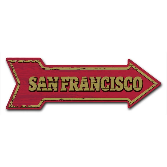 SignMission 10 x 30 in. Indoor & Outdoor Decor Direction Sticker Vinyl Wall Decals - San Francisco - 24 in.