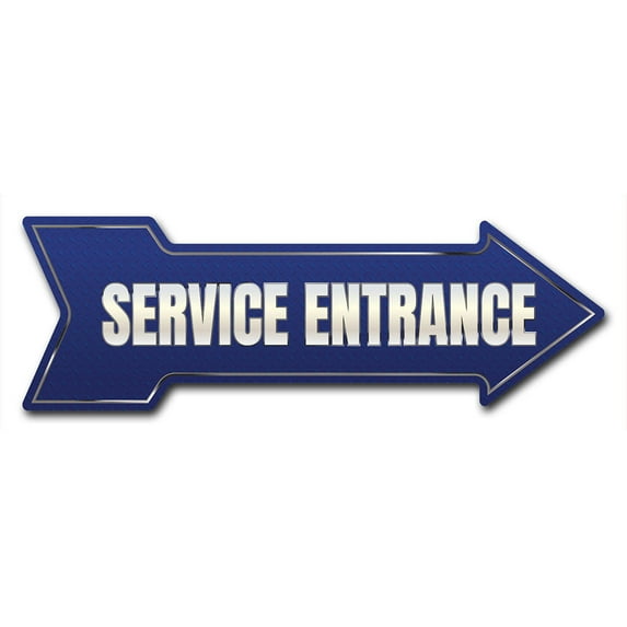 SignMission 10 x 30 in. Indoor & Outdoor Decor Direction Sticker Vinyl Wall Decals - Service Entrance - 24 in.