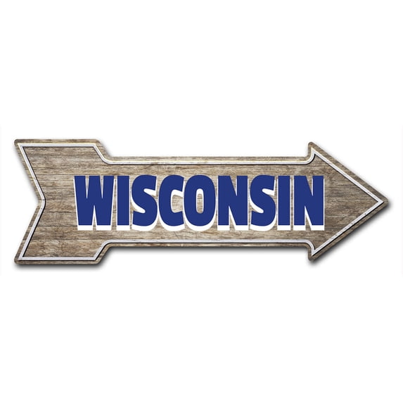 SignMission 10 x 30 in. Indoor & Outdoor Decor Direction Sticker Vinyl Wall Decals - Wisconsin - 24 in.