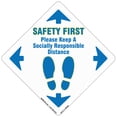 thumbnail image 1 of Coronavirus Safety First Social Distancing Non-Slip Floor Graphic | 6 Pack of 11" Vinyl Decal | Protect Your Business, Work Place & Customers |  Made in The USA, 1 of 3