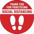 thumbnail image 1 of SignMission 11 in. Coronavirus Vinyl Decal - Thank You for Social Distance Red - Pack of 3, 1 of 3