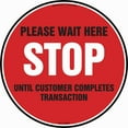 thumbnail image 1 of SignMission 11 in. Non-Slip Floor Graphic Coronavirus Vinyl Decal - Stop Please Wait Here - Pack of 12, 1 of 3
