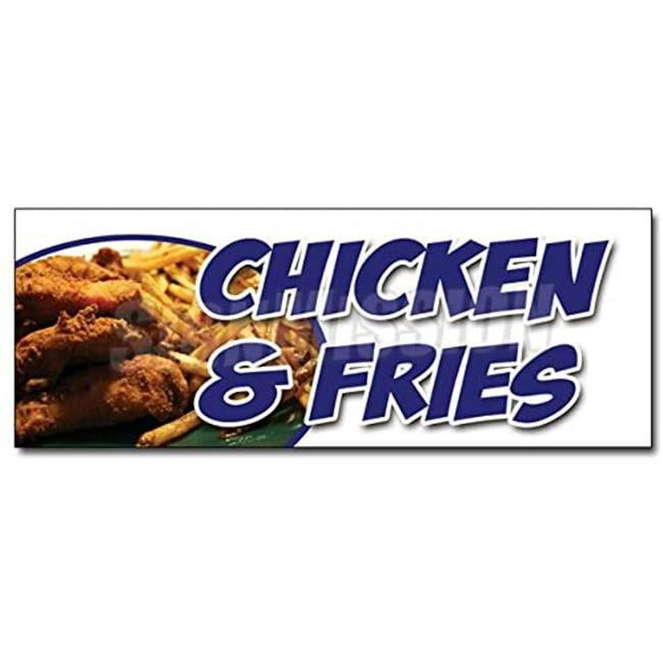 SignMission 12 in. Chicken & French Fries Decal Sticker - Fried Nuggets ...
