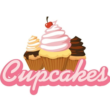 SignMission 12 in. Cupcakes Concession Decal Sign - Cart Trailer Stand Sticker Equipment