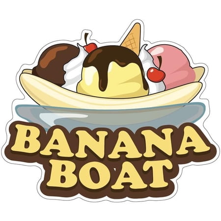 SignMission 12 in. Decal Concession Stand Food Truck Sticker - Banana Boat