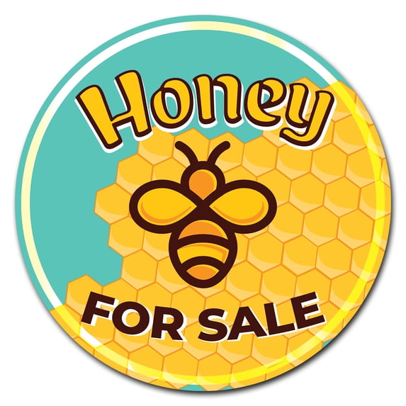 SignMission Circular Rigid Plastic Sign 12" Tall - Farmer's Market Honey | Plastic Sign | Made in the USA