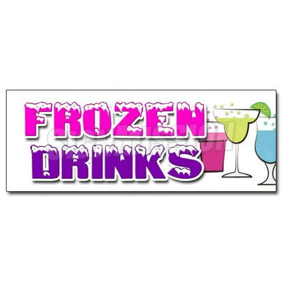 SignMission 12 in. Frozen Drinks Decal Sticker - Margarita Slushies Pina Colada Fruit Drnks