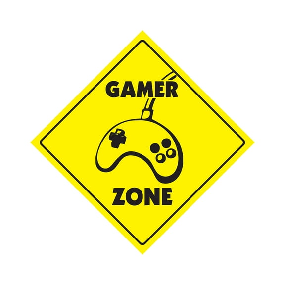 Gamer Crossing Decal Zone Xing | Indoor/Outdoor | 12" Tall xbox playstation ps computer player games gaming