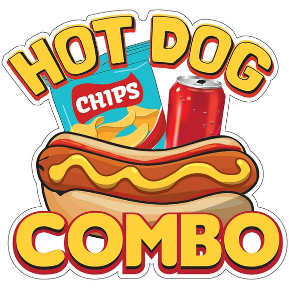 SignMission 12 in. Hot Dog Combo Concession Stand Food Truck Decal Sticker