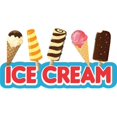 thumbnail image 1 of SignMission 12 in. Ice Cream 2 Concession Decal Sign with Cart Trailer Stand Sticker Equipment, 1 of 3