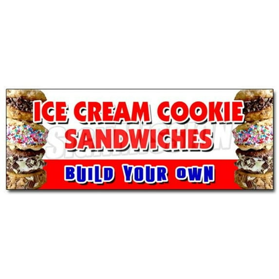 SignMission 12 in. Ice Cream Cookie Sandwiches Build Your Own Decal Sticker - Sundae Soda