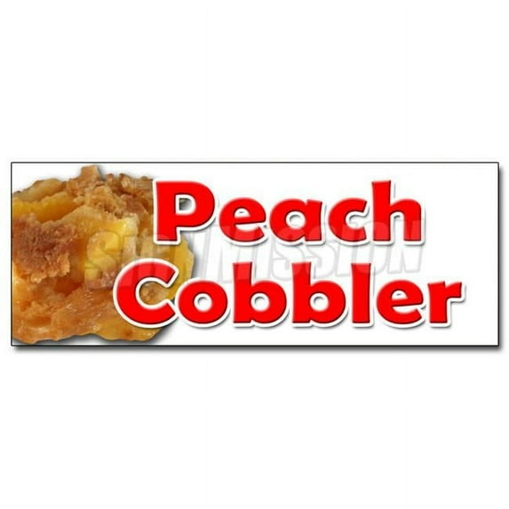 SignMission 12 in. Peach Cobbler Decal Sticker - Peaches Pie Sweet Bakery Crumble Crust Filling