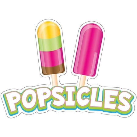 SignMission 12 in. Popsicles Decal Concession Stand Food Truck Sticker