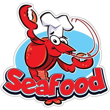 SignMission 12 in. Seafood Decal Concession Stand Food Truck Sticker