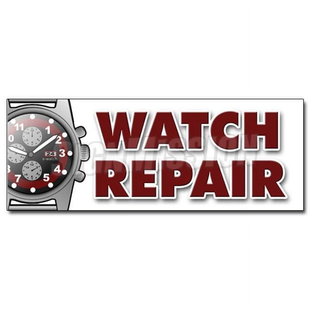 SignMission 12 in. Watch Repair Decal Sticker - Batteries Jewelry Gems ...
