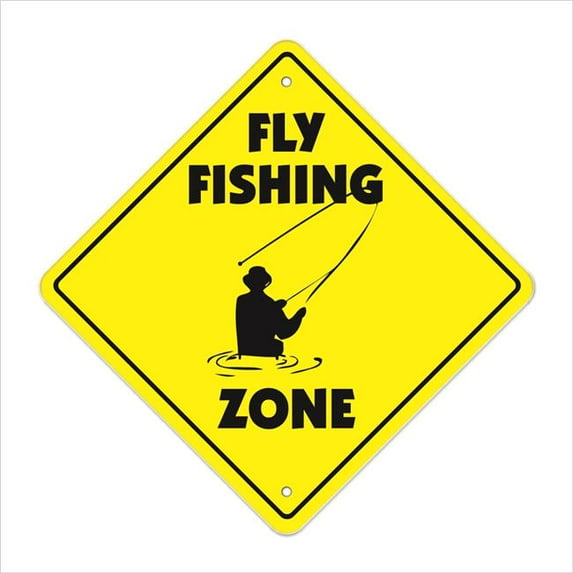 SignMission X-FLY FISHING 12 x 12 in. Fly Fishing Crossing Zone Xing Sign