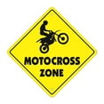 thumbnail image 1 of Motocross Crossing Sign Zone Xing | Indoor/Outdoor | 12" Tall dirt bike supercross cycle racing tricks track racer BMX, 1 of 5