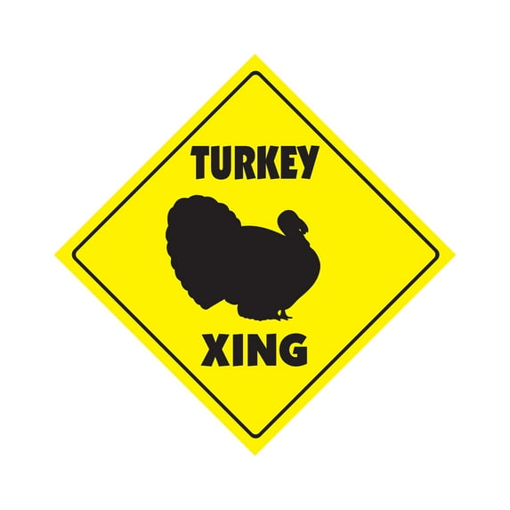 SignMission X-TURKEY 12 x 12 in. Turkey Crossing Zone Xing Sign