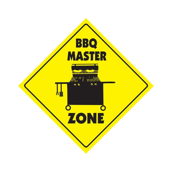 Bbq Master Crossing Sign Zone Xing | Indoor/Outdoor | 12" Tall cook barbecue grill soul food southern