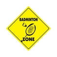 thumbnail image 1 of Badminton Crossing Sign Zone Xing | Indoor/Outdoor | 12" Tall sport game shuttlecock racquet net game sport, 1 of 5
