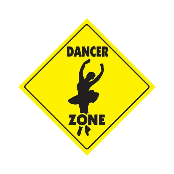 Dancer Crossing Sign Zone Xing | Indoor/Outdoor | 12" Tall dancing dance shoes pole stripper
